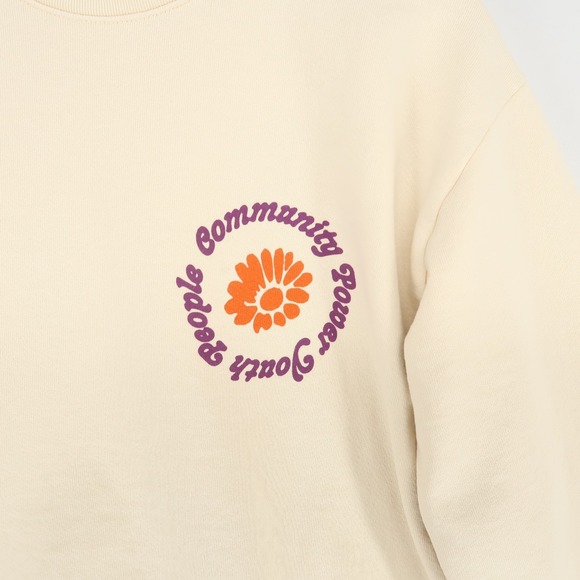 Youth To The People Sweatshirt Adult Small Cream Graphic Print Community Power - Picture 4 of 10